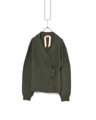 ミハラヤスヒロ未使用ケーブルニットロングカーディガンダーク