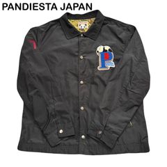 PANDIESTA JAPAN パンディエスタ カレッジロゴ パンダ ワッペン 綿PANDA スナップボタン メンズ レディース コーチジャケット LLサイズ