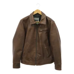 BOLINI ボリーニ サイズ48 シングルライダースジャケット 無地 TCB0420 CA005690 ブラウン ナイロン エラスタン ブラウン