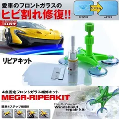 【激安】フロントガラス リペアキット 傷 ひび割れ補修 飛び石 傷 修理 穴埋め 固定補修 小さな損傷飛び石 修復 日本語取説付