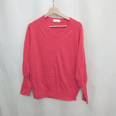 ◇ ⊂ UNITED ARROWS green label relaxing Vネック 長袖 ニット セーター サイズ40 レッド レディース E  【1503050046329】