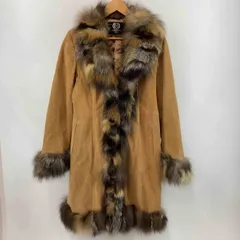 超希少 人気《cocon》レザーファーコート(XL)日本製 ベルト付き Aライン