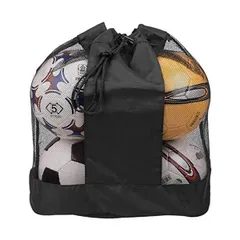 RER 球技 ボール バッグ 収納 サッカーボール バスケットボール バレーボール (ブラック レギュラー ワンサイズ)