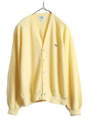 【お得なクーポン配布中!】 80s USA製 ビンテージ ラコステ アクリル カーディガン L イエロー