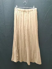 ◇ THE SHOP TK ザ ショップ ティーケー ウエストゴム 春物 ロング プリーツ スカート サイズF ベージュ レディース E  【1304050031687】