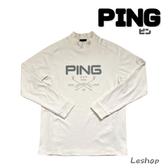 PING ピン/モックネックシャツ/オフホワイト/2023秋冬/ゴルフウエア/メンズ