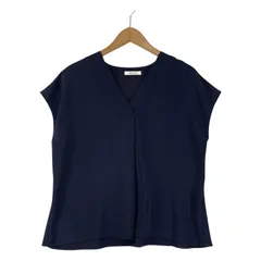 OPAQUE.CLIP オペーク ドット クリップ フレンチスリーブブラウス size38/M/ネイビー