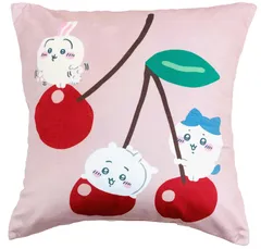 新品 MORIPiLO ちいかわ クッションカバー (ハチワレ うさぎ さくらんぼ ピンク) 45x45cm グッズ 可愛い 柔らかめ 背もたれクッション カバー おしゃれ なんか小さくてかわいいやつ キャラクター まくらのモリシタ