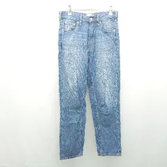 ◇ coen コーエン デニム ジーンズ ボトムス 加工 カジュアル ストレート パンツ サイズS ブルー レディース E  【1309040085039】