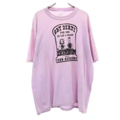 90s USA製 オールド 半袖 Tシャツ XL パープル系 メンズ 古着