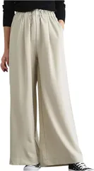 neccote(ネコート) レディース ワイドパンツ ゆったり らくちん ロング丈 ガウチョパンツ ボトムス ウエストゴム 無地 春 秋 冬 NC400WHXL(ホワイト,  XL)