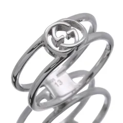 グッチ GUCCI リング 指輪 インターロッキングG オープンバンドリング Ag925 シルバー ♯13(12号) レディース 女性 メンズ 男性 【中古】