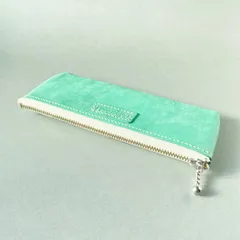 【☆】イタリアンレザー　ペンケース　春色　アクア①　マヤベリー(出品番号45)