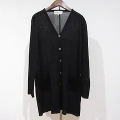 #anc ハナエモリ HANAEMORI カーディガン M 黒 ラメ ビジューボタン 日本製 レディース [883625]のサムネイル