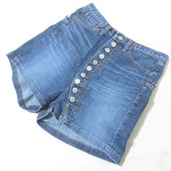 s779　zucca　ズッカ　ブルー　デニム　ショートパンツ　ボタンフライ　S