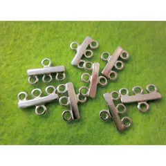 ジョイントパーツ 3連バー 銀 15個 12.5mm ビーズクラブ