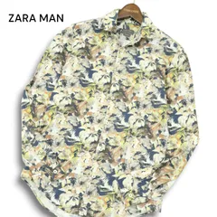 ZARA MAN ザラ マン 通年 SLIM FIT 花柄 フラワー 総柄★ 長袖 シャツ Sz.S　メンズ スペイン製