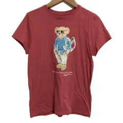 良品 Polo Ralph Lauren ポロラルフローレン ポロベア プリント クルーネック 半袖 Tシャツ カットソー S ピンク系 レディース 古着 中古 USED