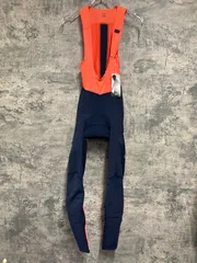 JE271 ラファ Rapha SOUPLESSE WINTER TIGHTS WITH PAD ビブタイツ ネイビー オレンジ レディース XXS 裏起毛