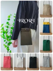 478.　サコッシュ　スマホケース　スマホポーチ　８号帆布　ヒッコリーデニム　金具類シルバー