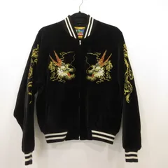 星姫　HOSHIHIME　刺繍　龍　スカジャン　ブラック　ゴールド　LL　古着 豪華刺繍 hoshihime 星姫 和柄 龍 ドラゴン サテン スカジャン - メルカリ