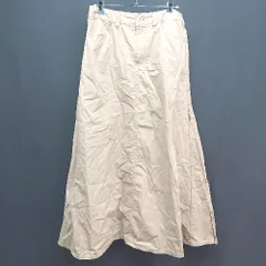 ◇ GLOBAL WORK グローバルワーク シンプル 裏地 オシャレ ロング丈 フレア スカート サイズM ベージュ系 レディース E  【1305020010572】