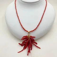 天然赤珊瑚 (イタリア産)ネックレス 新品未使用Nー037