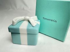 TIFFANY&Co. ティファニー ボウ ボックス ガラスケース ジュエリーケース ブルー ホワイト