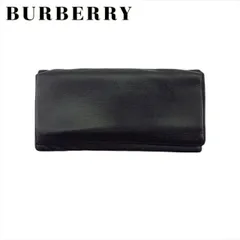 ⭐️未使用級⭐️BURBERRY バーバリー レザー 二つ折り長財布 ブラック　黒 美品 BURBERRY バーバリー 長財布 ブラック 黒 本革 レザー 二