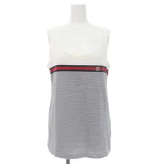 グッチ GUCCI ボーダー タンクトップ カットソー ロゴ コットン L マルチカラー /YQ ■OSのサムネイル