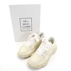 Maison Mihara Yasuhiro メゾンミハラヤスヒロ ウェイン OG クラッキング レザー スニーカー 42 ホワイト A12FW715 箱付き メンズ 古着
