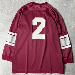 80s USA製 Champion Vネック 7分袖 ナンバリング プリント メッシュ フットボール Tシャツ 44 / 80年代 アメリカ製 チャンピオン ビンテージ