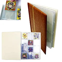 【48mmシール専用】 ビックリマンチョコシール用 高級カードファイル〈TACC〉︎鬼滅の刃マンチョコ︎呪術廻戦マンチョコ︎スリーブ保管OK！ 最大240枚 大容量 収納 コレクション B5サイズ カード収納部 5.3cm×5.3cm (ブラウン [ブラウン]