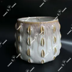 N0107【北欧】 5.5号 パープル 浮彫 窯変 室内 陶器鉢 多肉 観葉 植物　鉢カバー　鉢植え 激安 レア インテリア プレゼント 海外 盆栽 おすすめ プランター 人気 デザイン 観葉植物