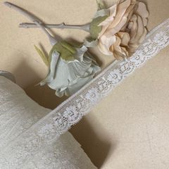 リバーレース　オフホワイト　幅2.5cm 小花柄　1ｍ巻 [42915　オフ白]