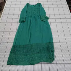 ◇ ⊂ green label relaxing UNITED ARROWS 切替 レース 長袖 ロング丈 ワンピース 表記なし グリーン系 レディース E  【1509180006349】