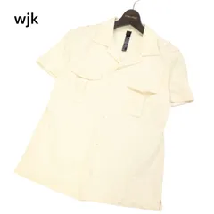 wjk ダブルジェイケイ 4015 kn11 【safari polo】春夏 シルク鹿の子★ 半袖 サファリ シャツ Sz.M　メンズ 日本製のサムネイル