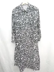 ◇ ⊂ OPAQUE.CLIP オペーク ドット クリップ 総柄 長袖 ロング ワンピース サイズM ブラック系 レディース E  【1411280030905】