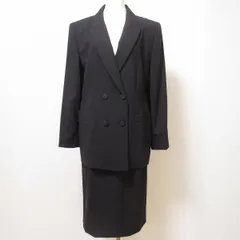 #anc レリアン Leilian スカートスーツ セットアップ ツーピース 11 濃紺 ダブル シンプル 無地 ビジネス レディース [918479]