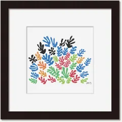 名画 シンプルアート アンリ・マティス 署名入り La Gerbe 花束 ブラックフレーム ゆうパケット Sサイズ 額入り シンプル インテリア アート 入門 絵画 おしゃれ 壁掛け 絵