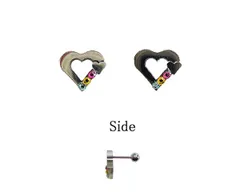 １８Ｇ軟骨オープンハート ボディピアス 耳ピアス 軟骨ピアス 片耳ピアス
