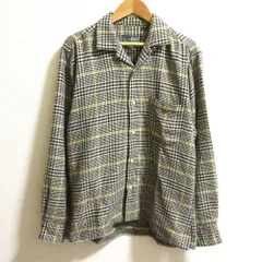 美品 GITMAN BROS. ギットマンブラザーズ チェック柄 オープンカラー ネルシャツ サイズM ブラック メンズ 古着 中古 USED