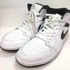 【中古】NIKE AIR JORDAN 1 MID White/Black 28.5cm　DQ8426-132[66]