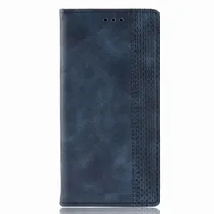 iPhone11 ケース 手帳 アイフォン11  チェック柄 合革 レトロ 手帳 ケース 【Color】 ネイビーのサムネイル
