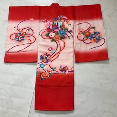 七五三 3歳 女の子 着物セット 昭和レトロ アンティーク 正絹風 花柄
