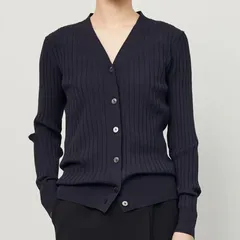 soeju ノーカラー ネイビー カーディガン　ウエストリボン付き ソージュのカーディガンの選び方。定番から新作まで、目的に合っ