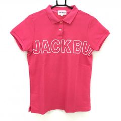 ジャックバニー 半袖ポロシャツ ピンク×白 ロゴプリント