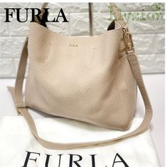 ★FURLA★ フルラ カプリッチョ ホーボー 2wayバッグ ピンクベージュ 肩掛け ショルダーバッグ 通勤 通学 大容量