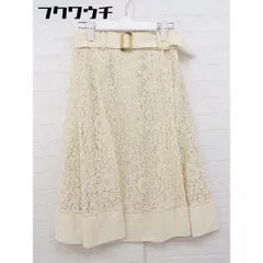 ◇　◎ MEW'S REFINED CLOTHES サイドジップ　花柄　レース 膝丈 フレア スカート ライトベージュ レディース  【中古】 【1107060023990】