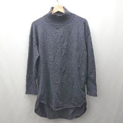 ◇ DOUDOU ドゥドゥ ハイネック　無地　シンプル　秋冬向け 長袖 Tシャツ サイズF グレー系 レディース E  【1506130014539】